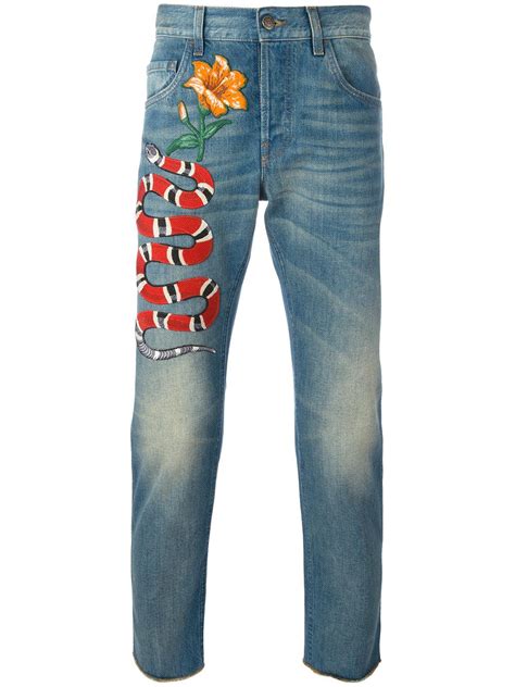 gucci snake jeans|gucci snake jeans men.